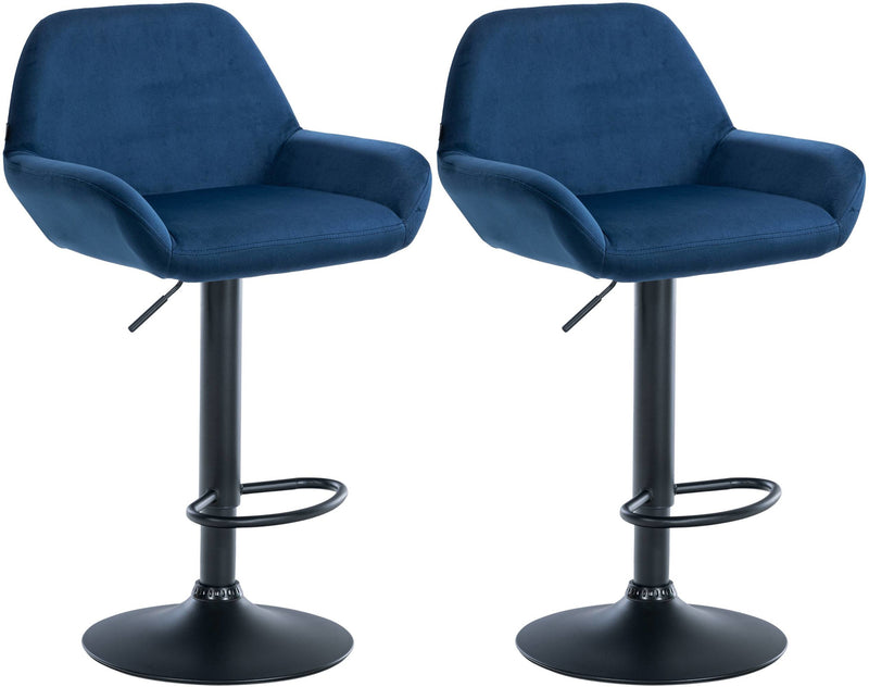 2er Set Barhocker Braga Samt schwarz