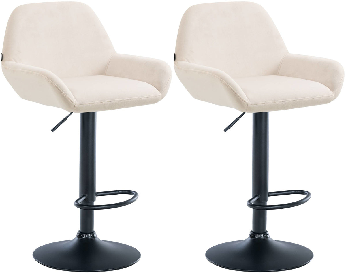 2er Set Barhocker Braga Samt schwarz – Ansicht 15