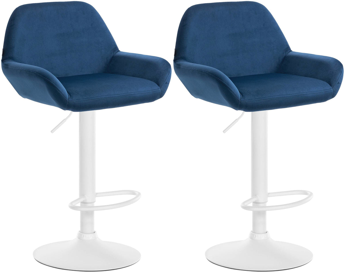 2er Set Barhocker Braga Samt weiß