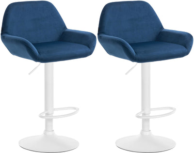 2er Set Barhocker Braga Samt weiß