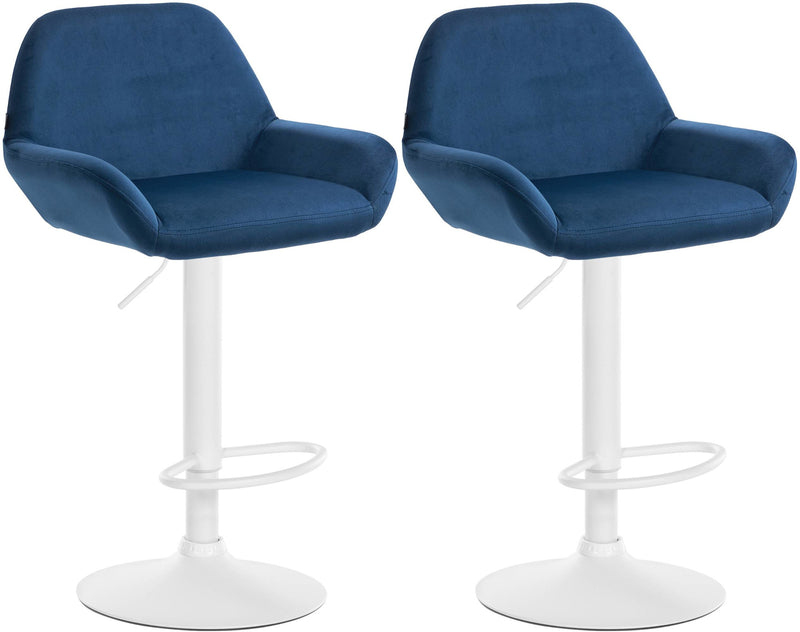 2er Set Barhocker Braga Samt weiß