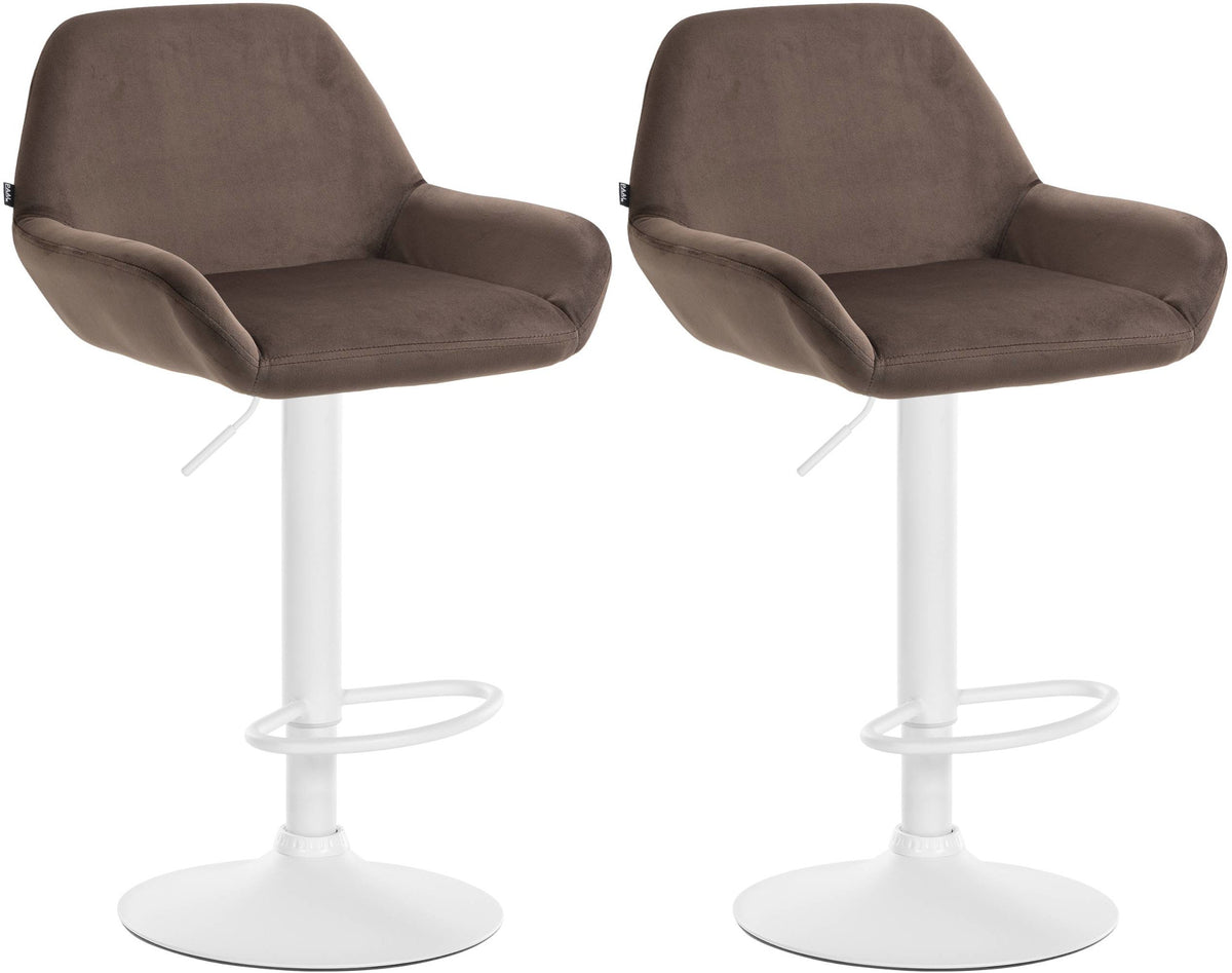 2er Set Barhocker Braga Samt weiß – Ansicht 8
