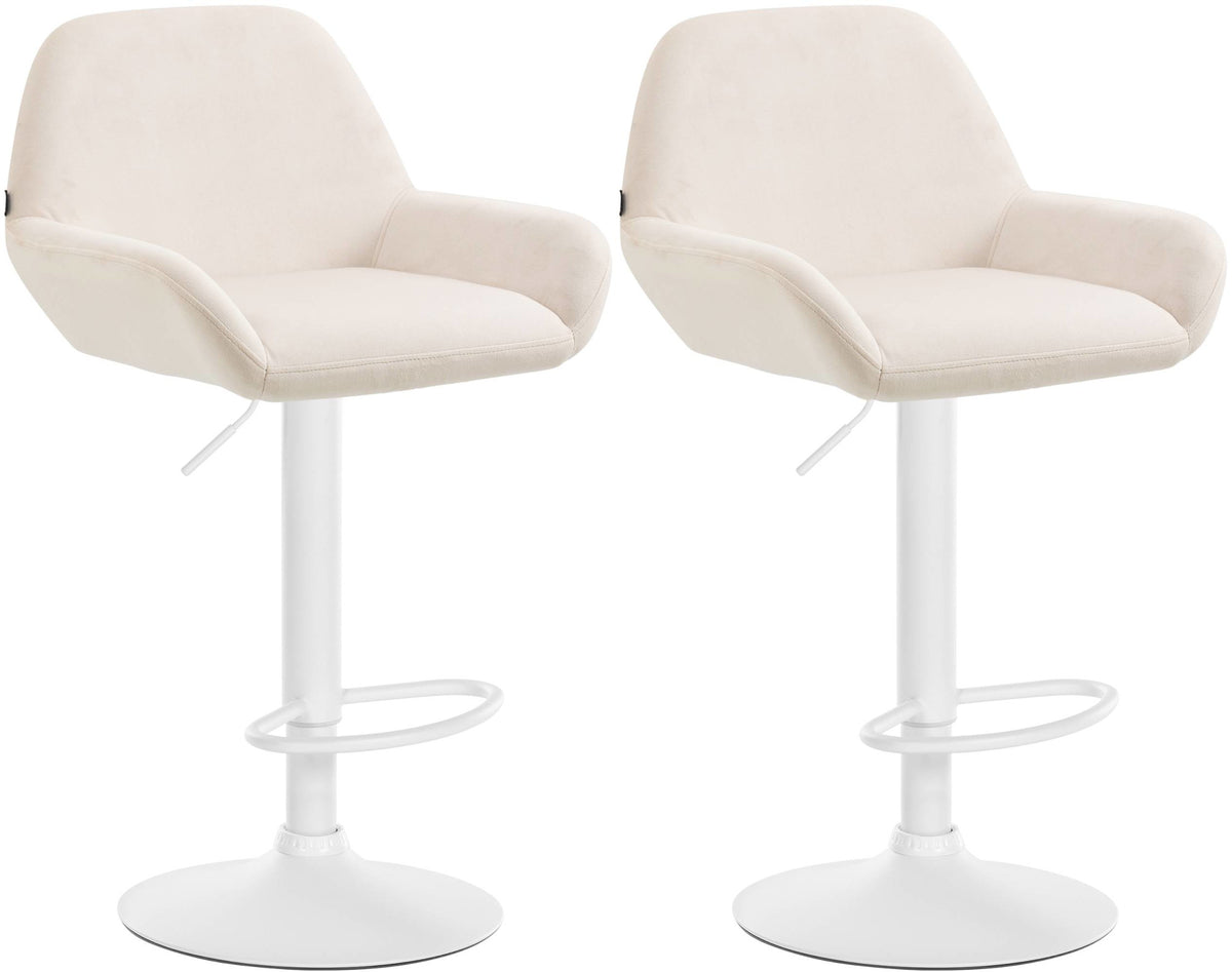 2er Set Barhocker Braga Samt weiß – Ansicht 15