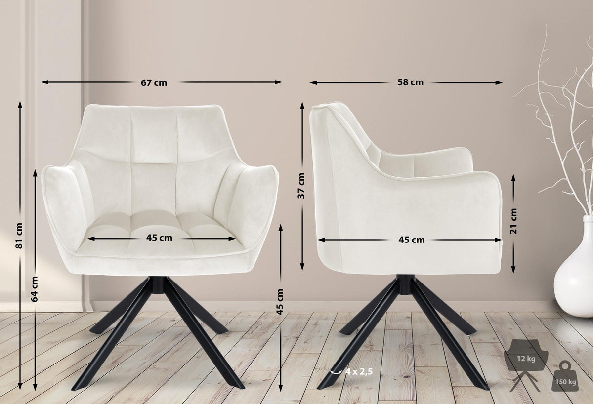 Esszimmerstuhl Swing Samt schwarz – Ansicht 2