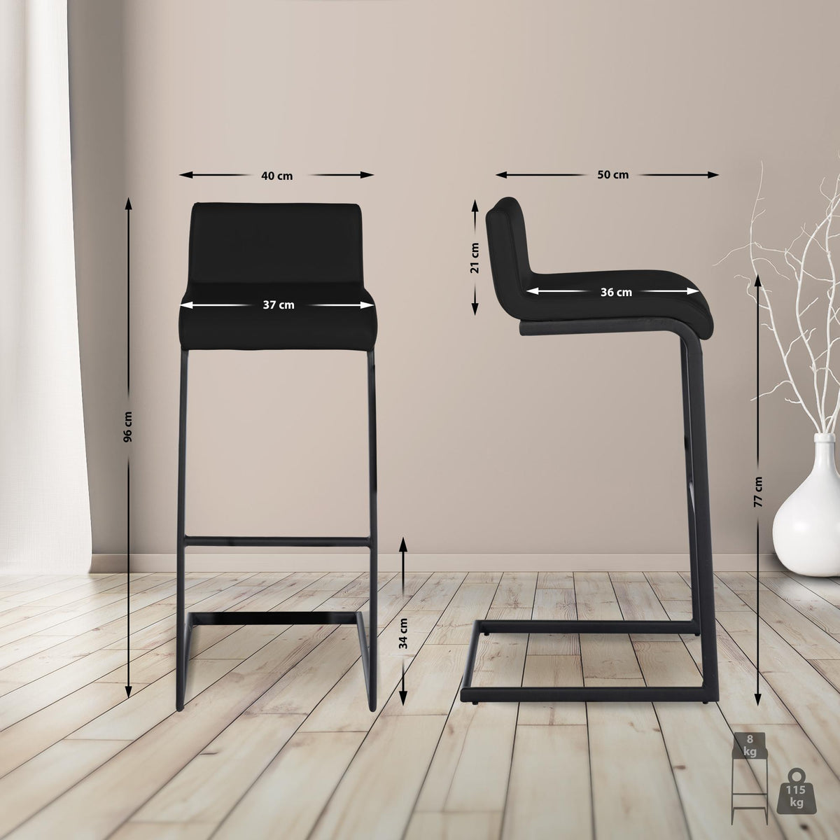 Barhocker Newport Kunstleder B – Ansicht 9