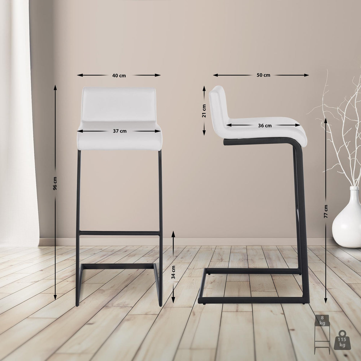 Barhocker Newport Kunstleder B – Ansicht 16