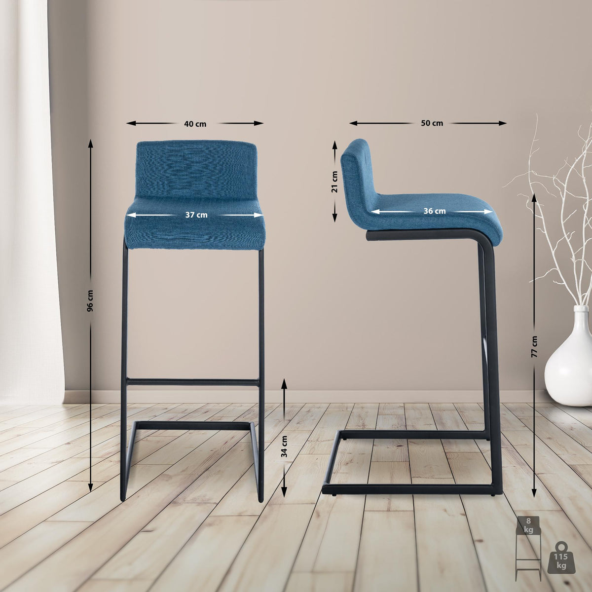 Barhocker Newport Stoff B – Ansicht 9