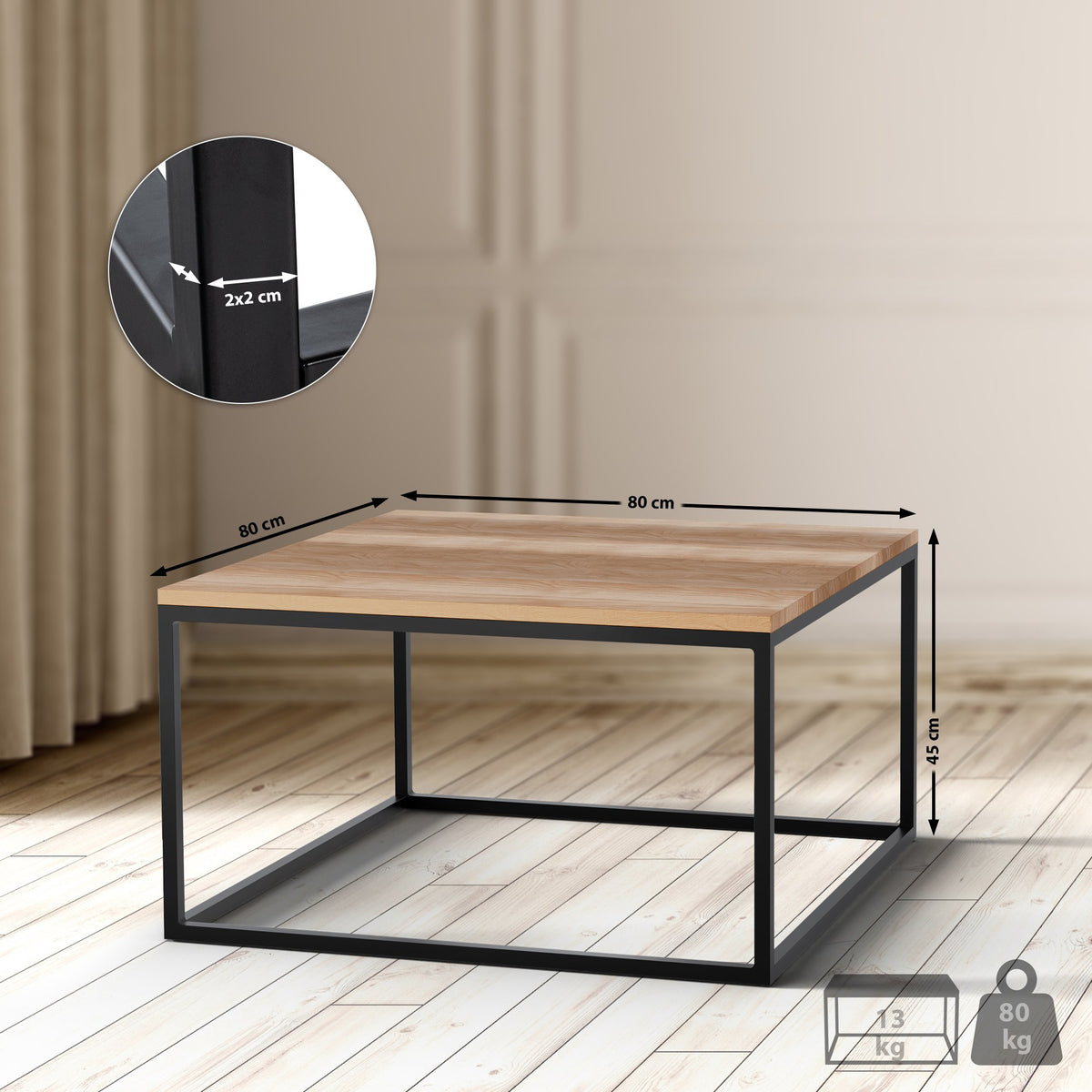 Couchtisch Manteo 80x80x45 cm – Ansicht 2