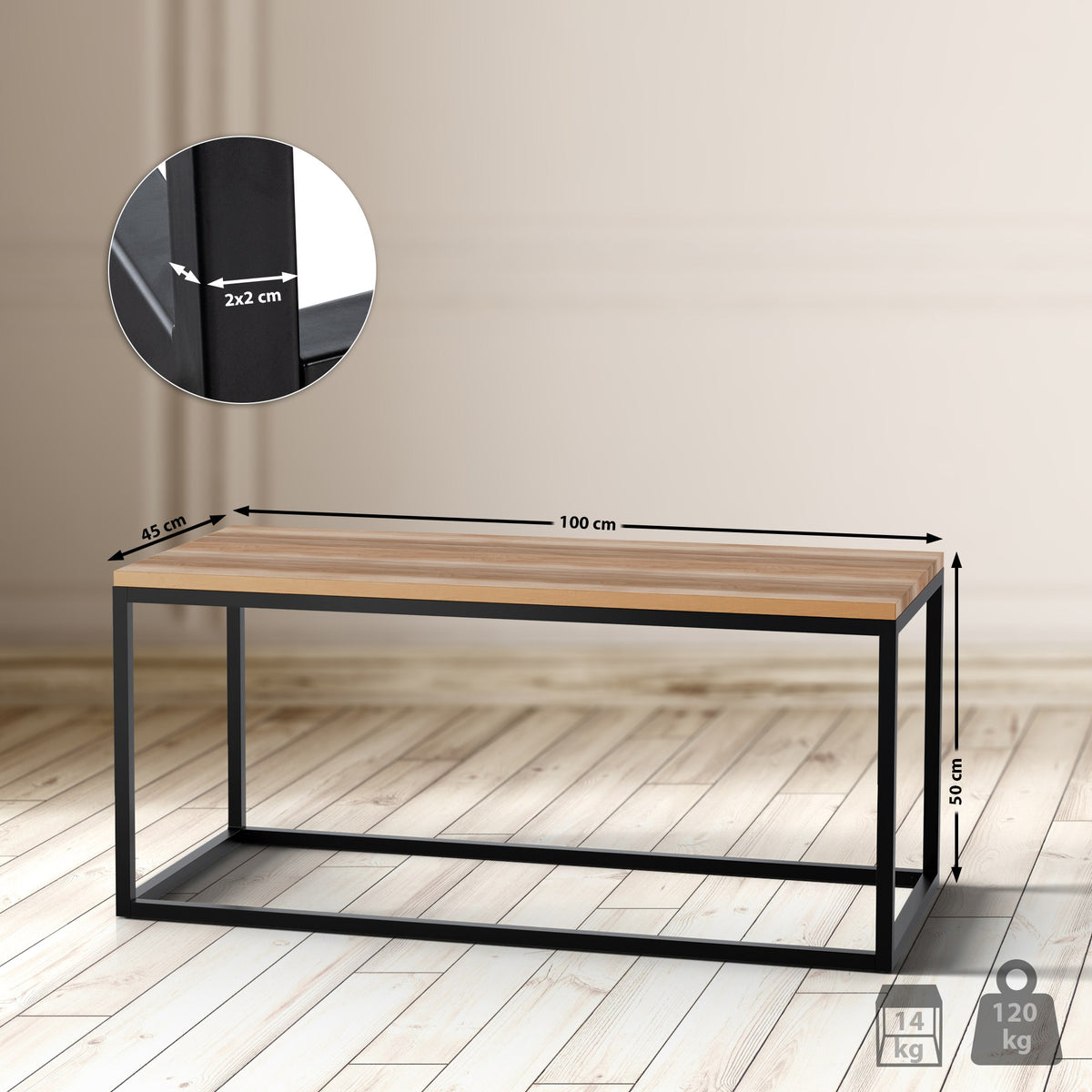 Couchtisch Manteo 100x45x50 cm – Ansicht 2