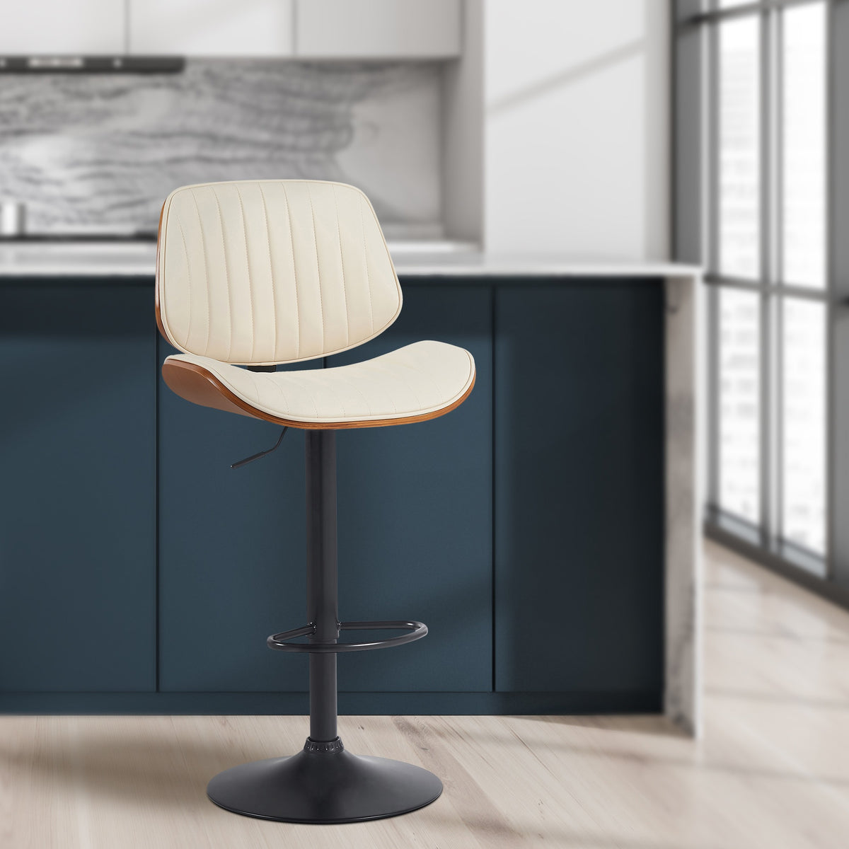 Barhocker Clawson Kunstleder schwarz – Ansicht 3