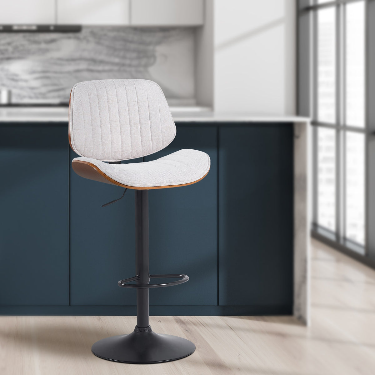 Barhocker Clawson Stoff schwarz – Ansicht 3