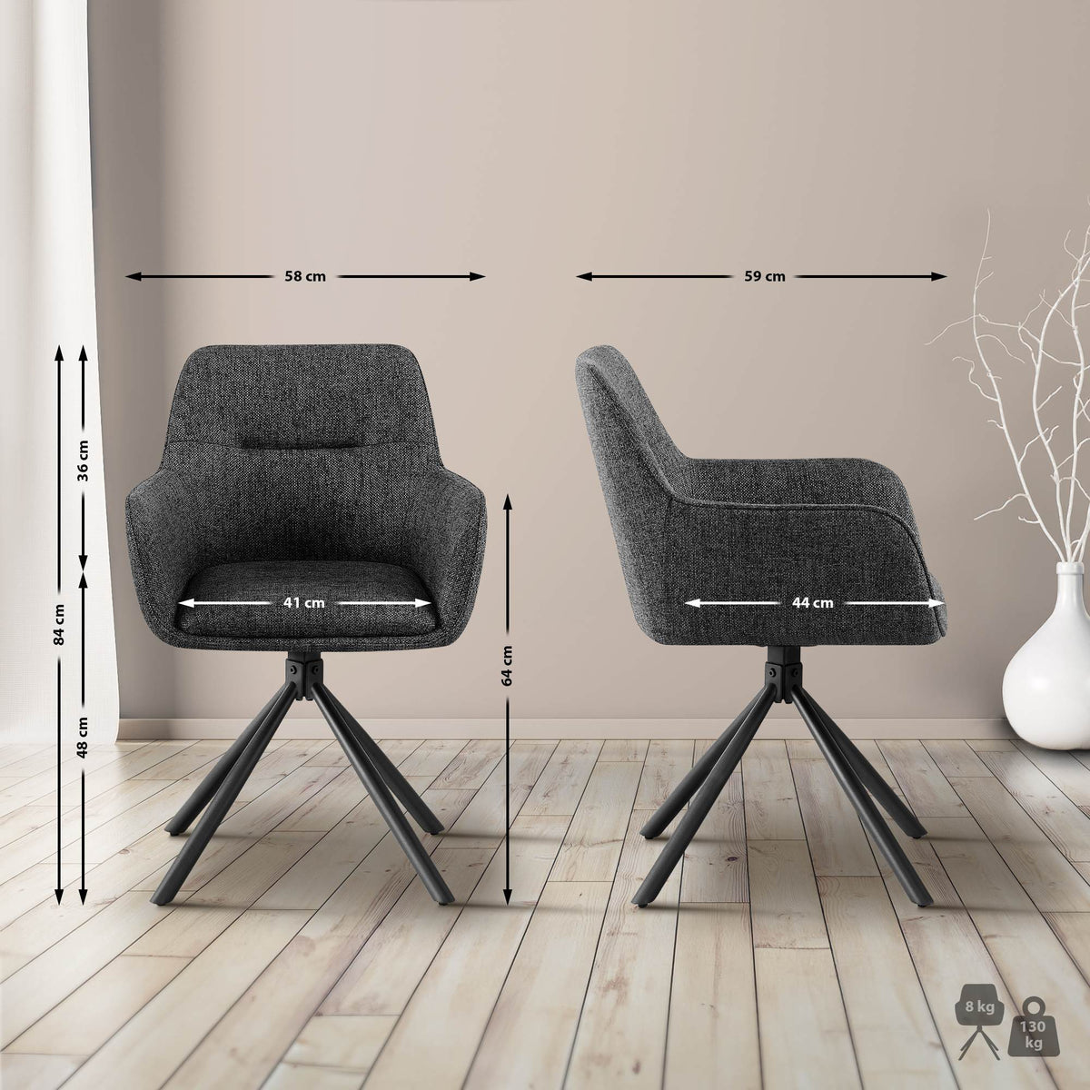 Stuhl Tipton Stoff – Ansicht 2