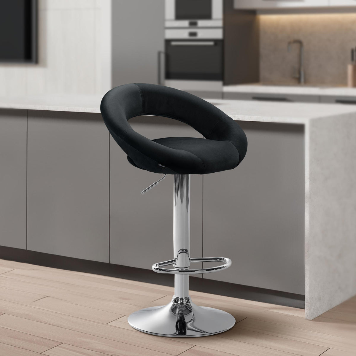 Barhocker Olinda Samt chrom – Ansicht 3