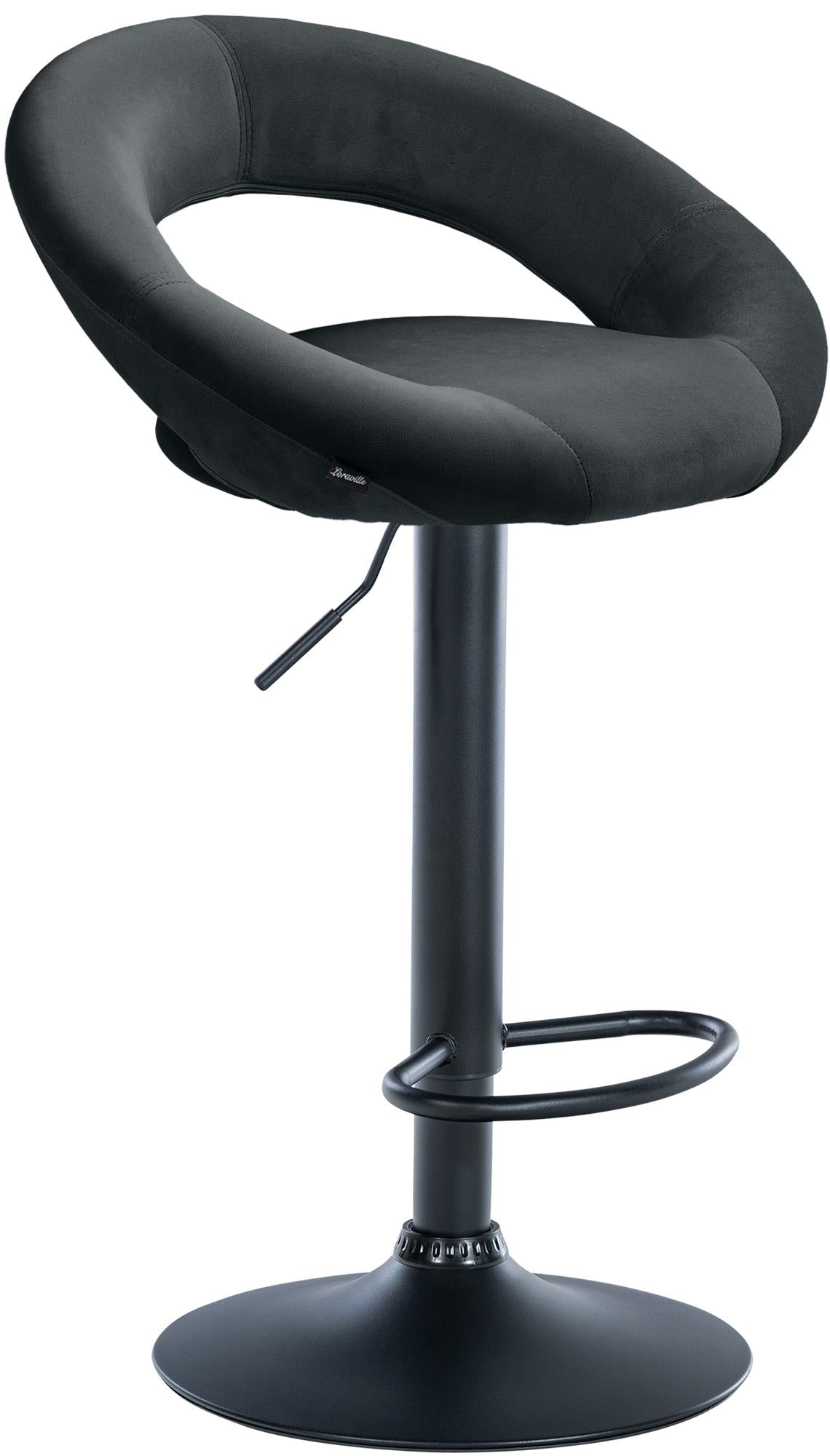 Barhocker Olinda Samt schwarz – Ansicht 8