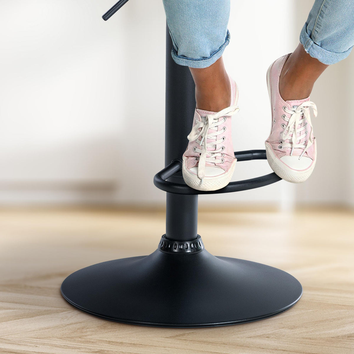 Barhocker Olinda Samt schwarz – Ansicht 5