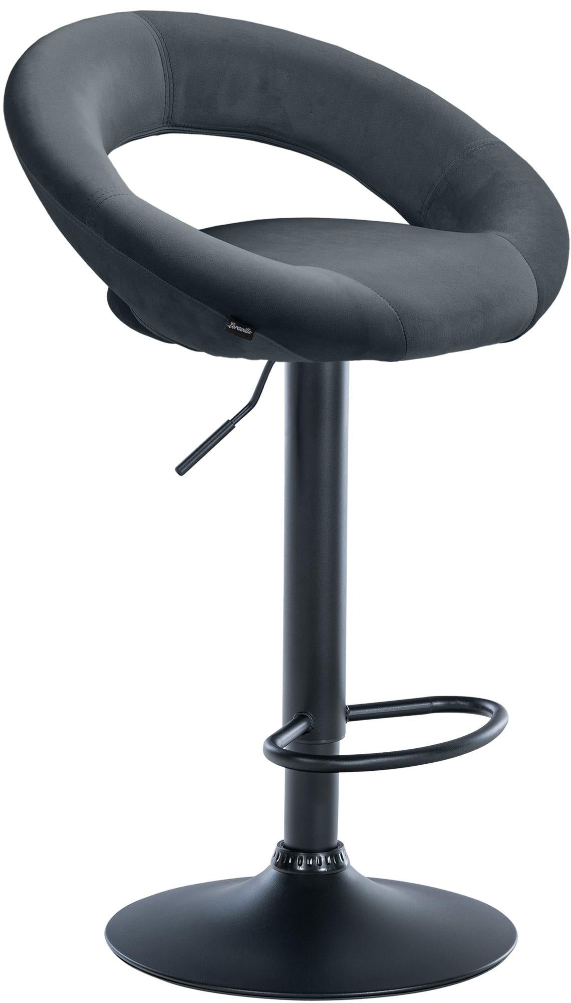 Barhocker Olinda Samt schwarz – Ansicht 15