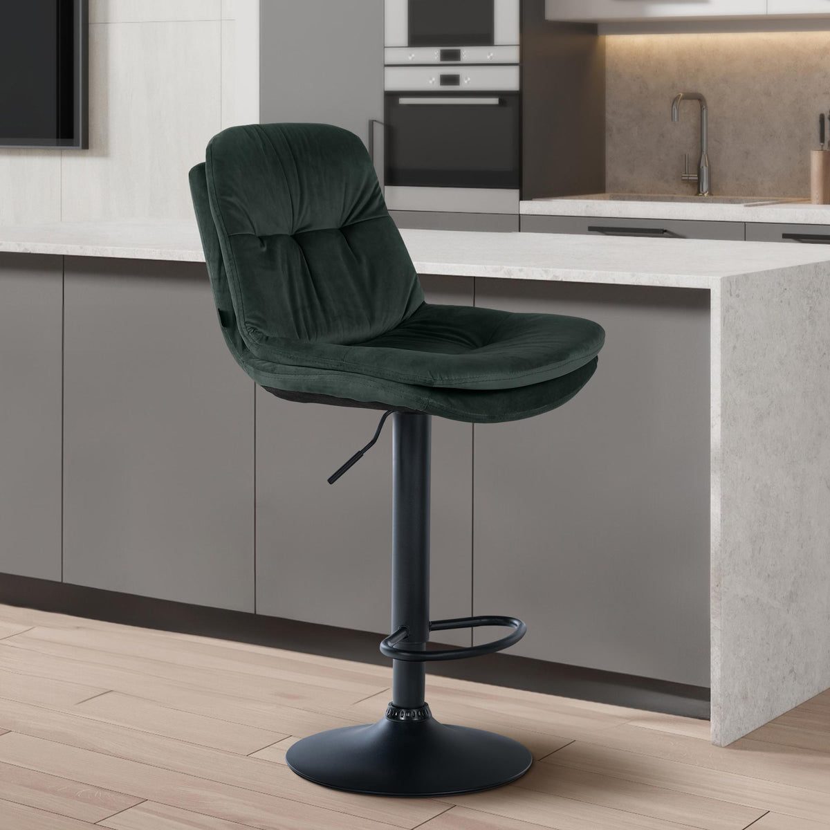 Barhocker Laurel Samt schwarz – Ansicht 10