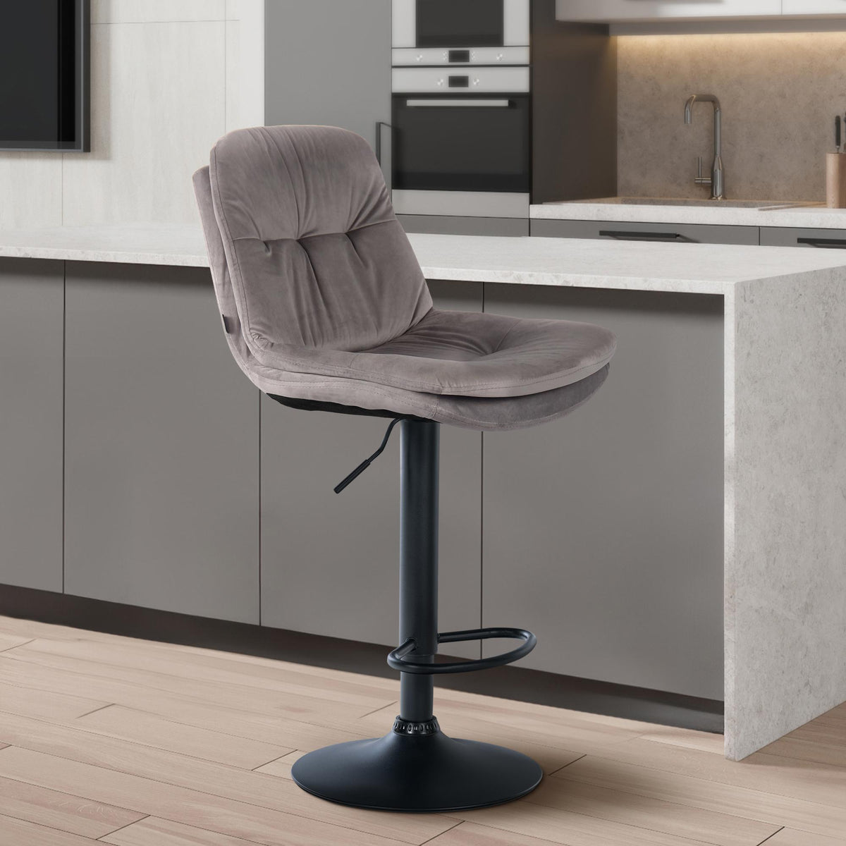 Barhocker Laurel Samt schwarz – Ansicht 17