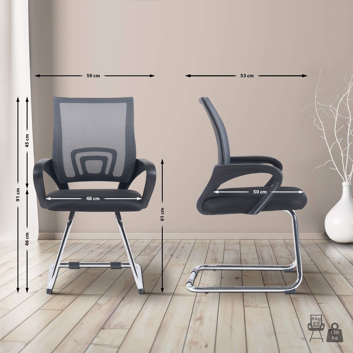 2er Set Besucherstühle Eureka – Ansicht 18