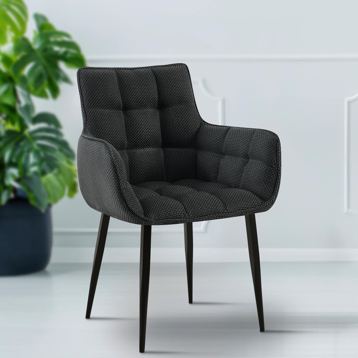 Stuhl Tirana Stoff schwarz – Ansicht 3