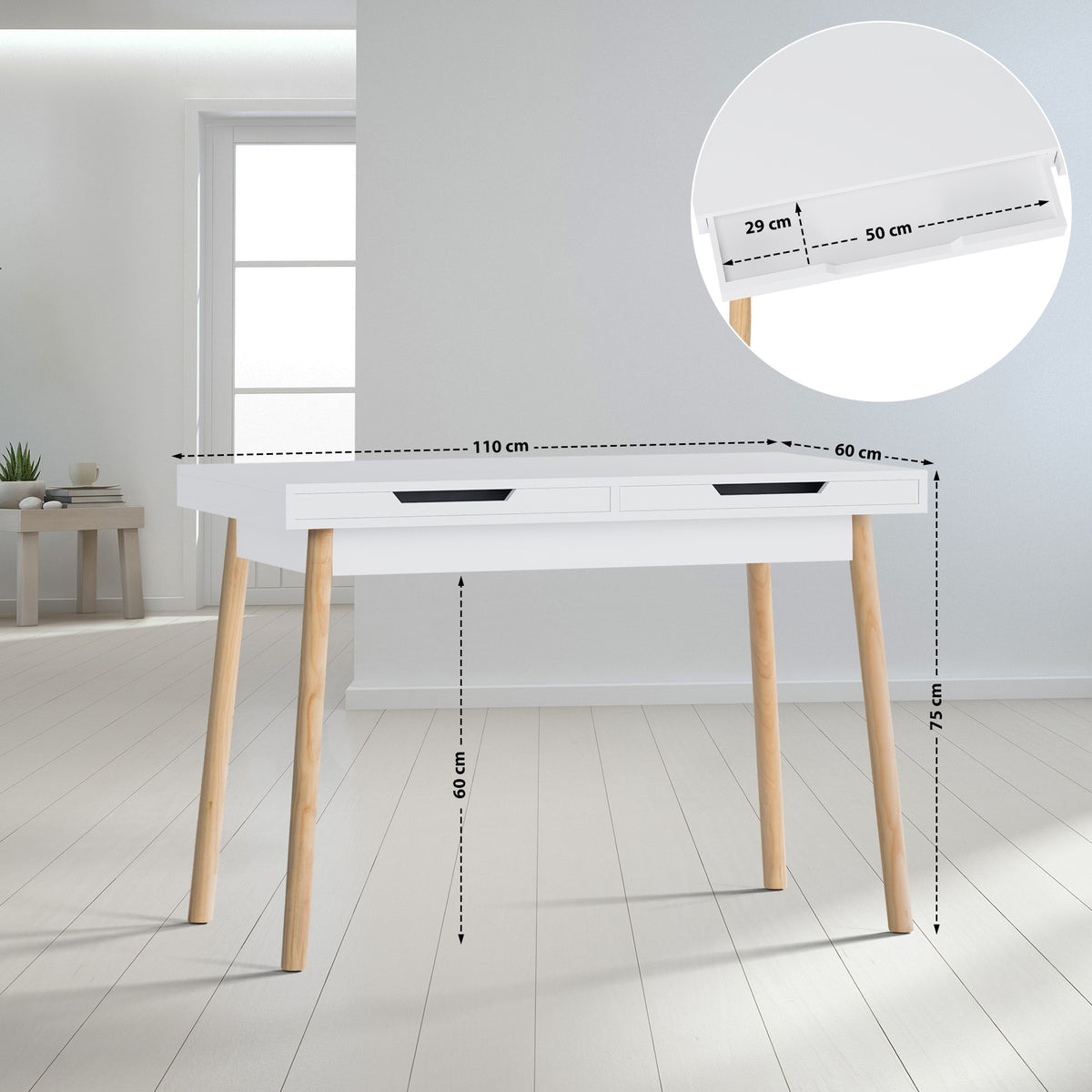 Schreibtisch Porto 110 cm V2 – Ansicht 2