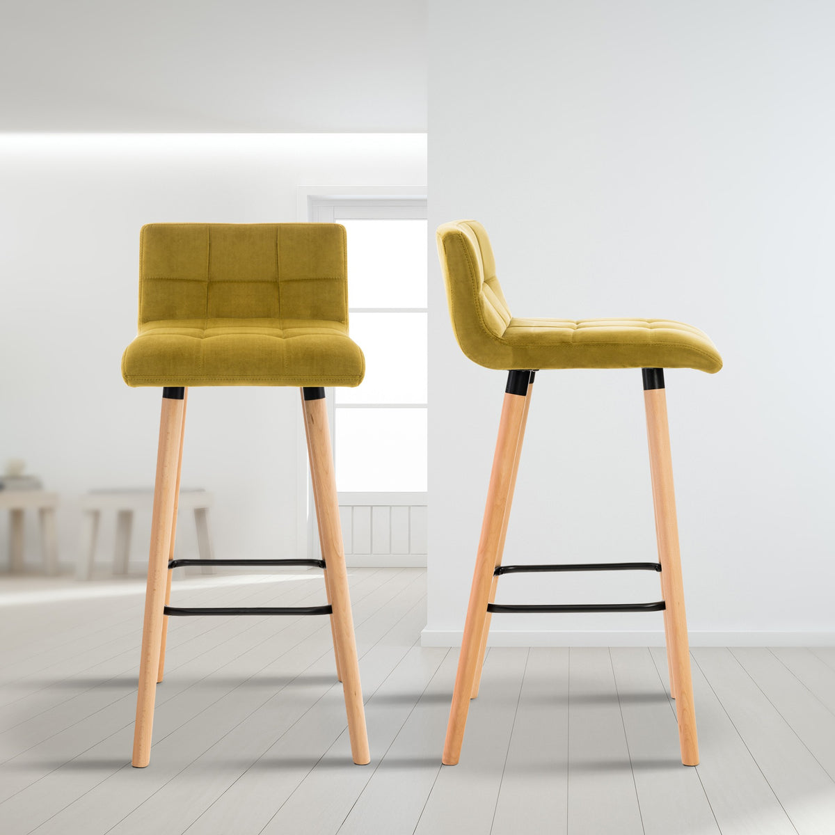 2er Set Barhocker Lincoln Samt – Ansicht 17