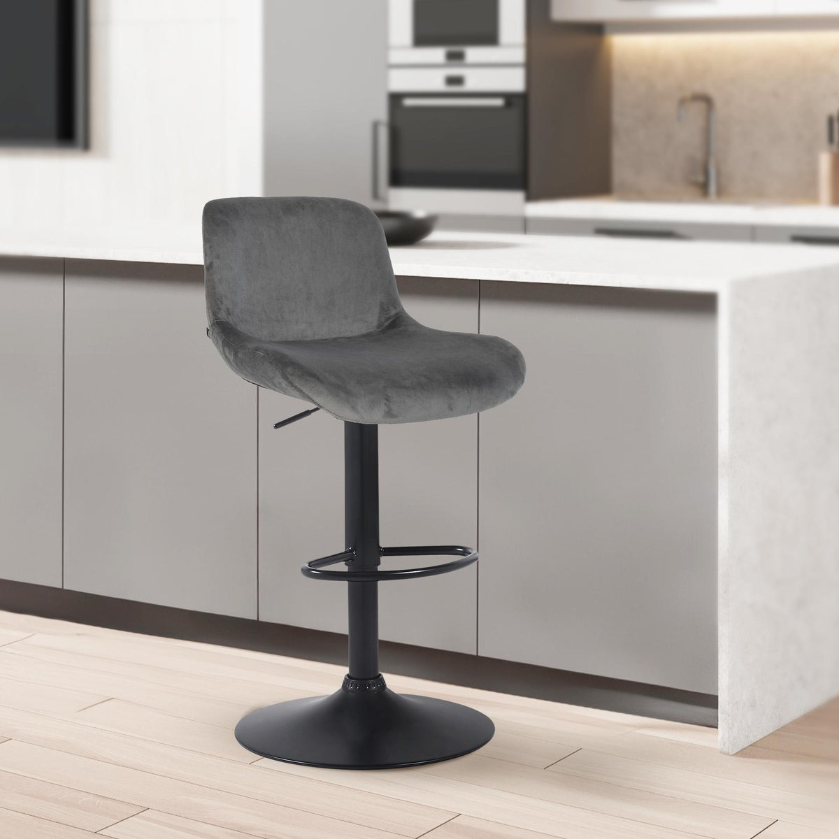 Barhocker Solon Schwarz Samt – Ansicht 3