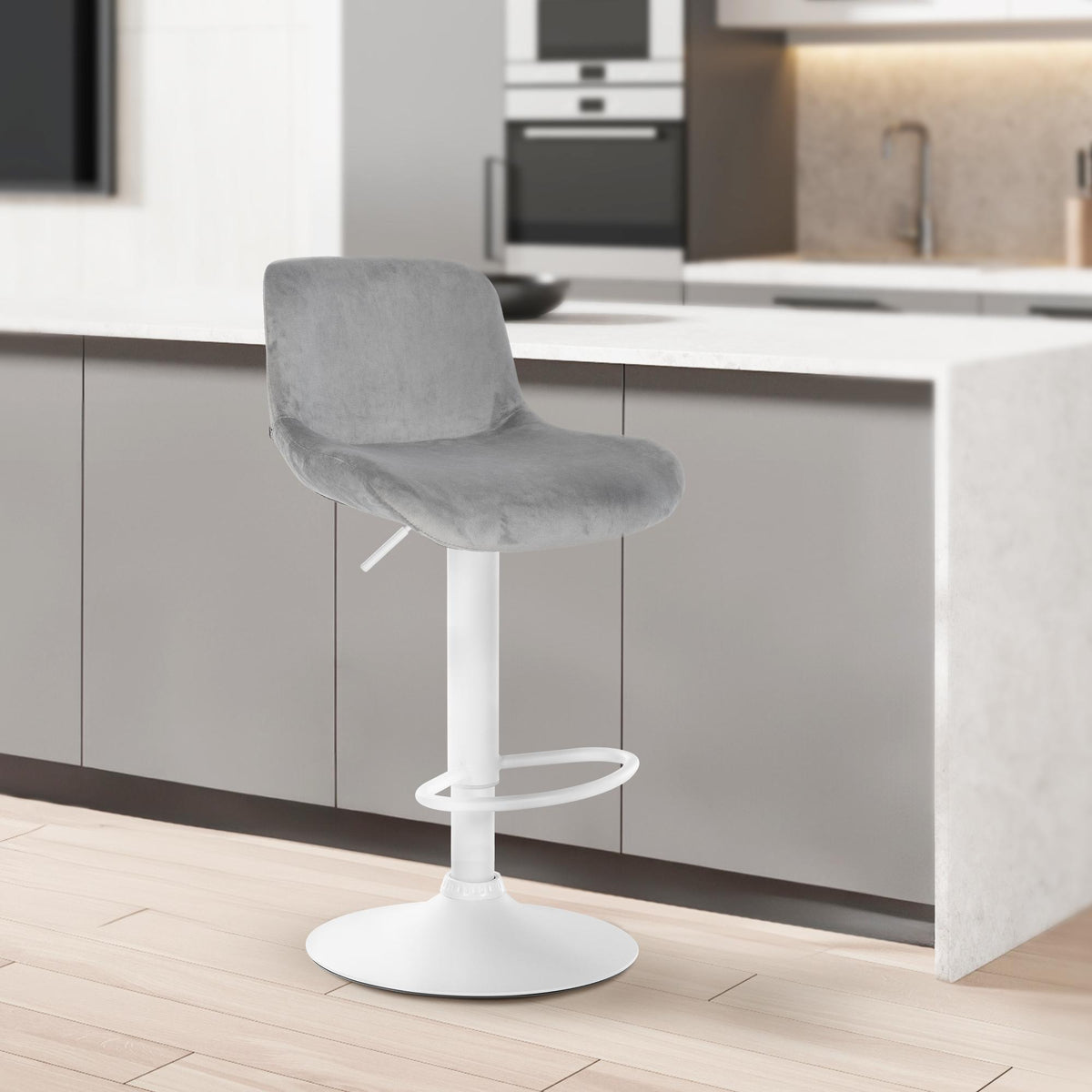 Barhocker Solon Weiß Samt – Ansicht 17