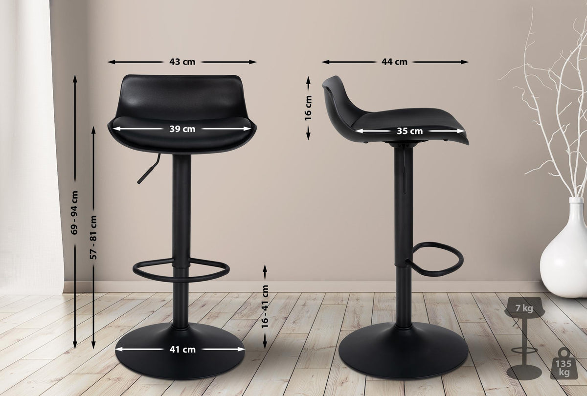 2er Set Barhocker Aveiro Kunstleder – Ansicht 3
