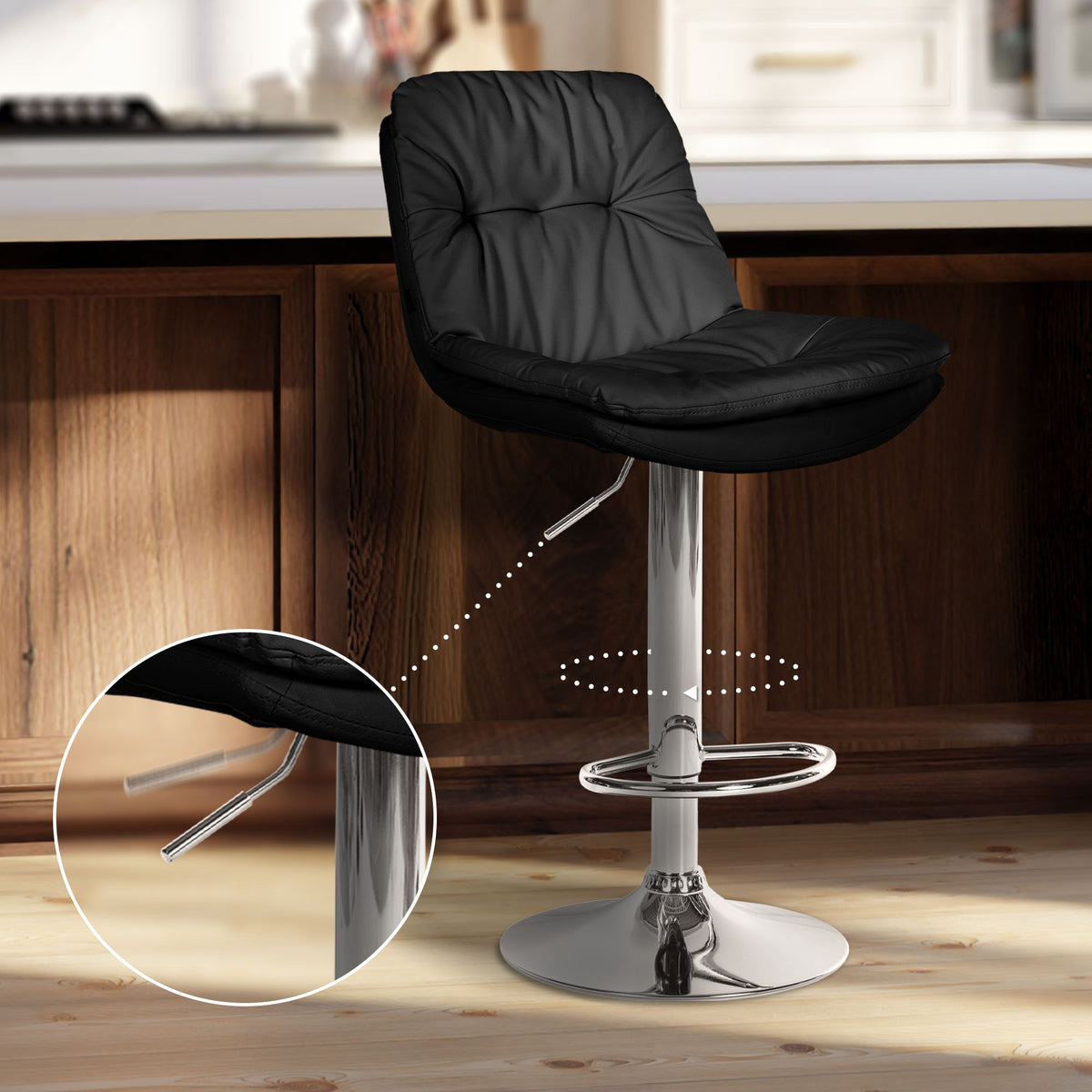 Barhocker Laurel Kunstleder chrom – Ansicht 4