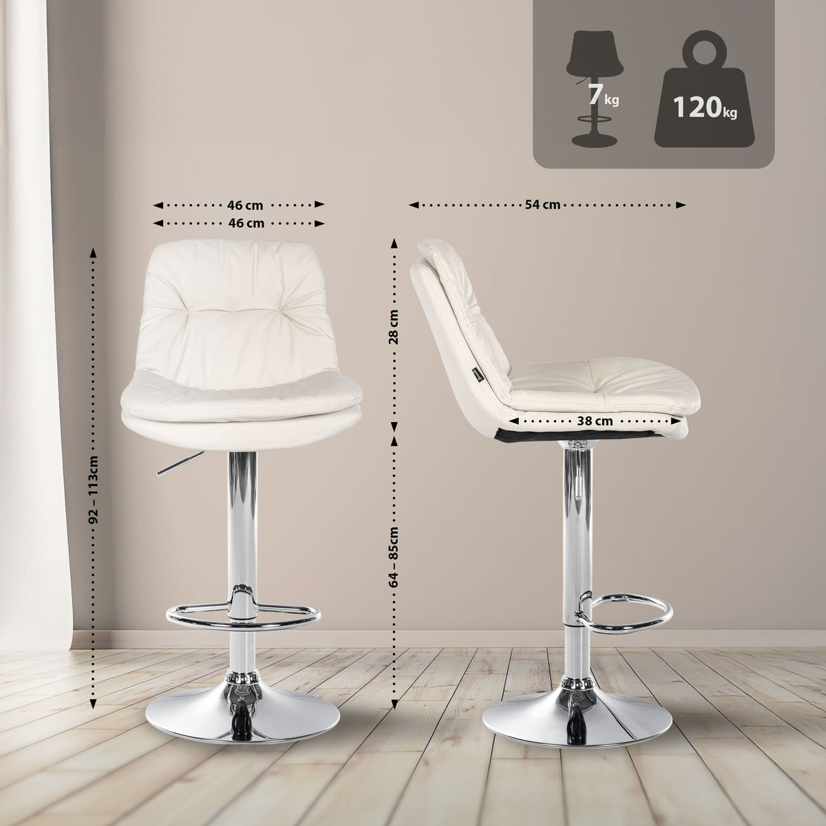 Barhocker Laurel Kunstleder chrom – Ansicht 9