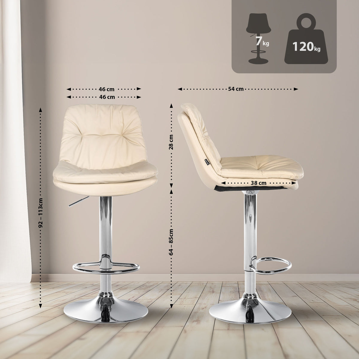 Barhocker Laurel Kunstleder chrom – Ansicht 16