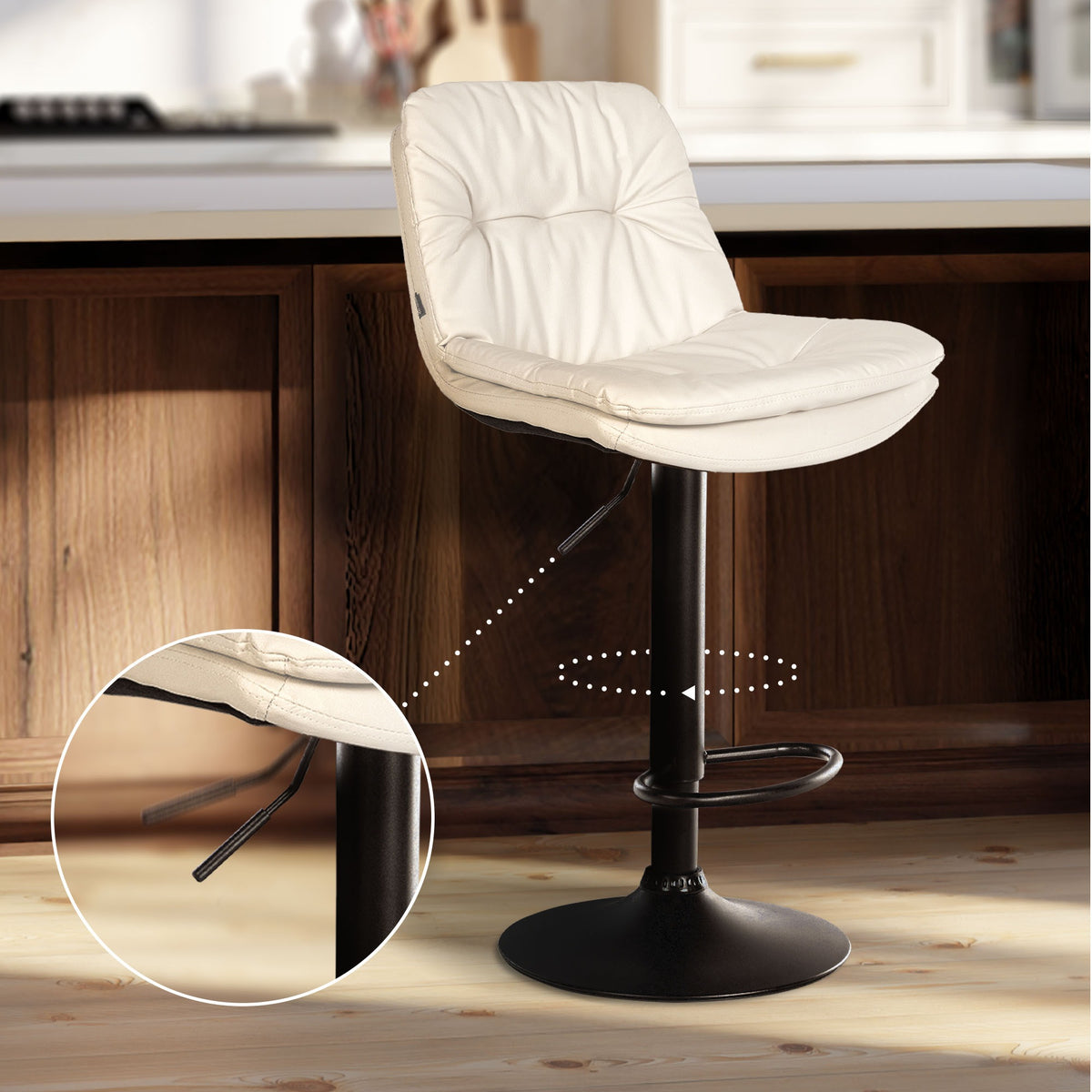Barhocker Laurel Kunstleder schwarz – Ansicht 11