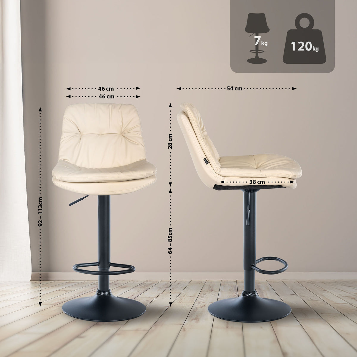 Barhocker Laurel Kunstleder schwarz – Ansicht 16