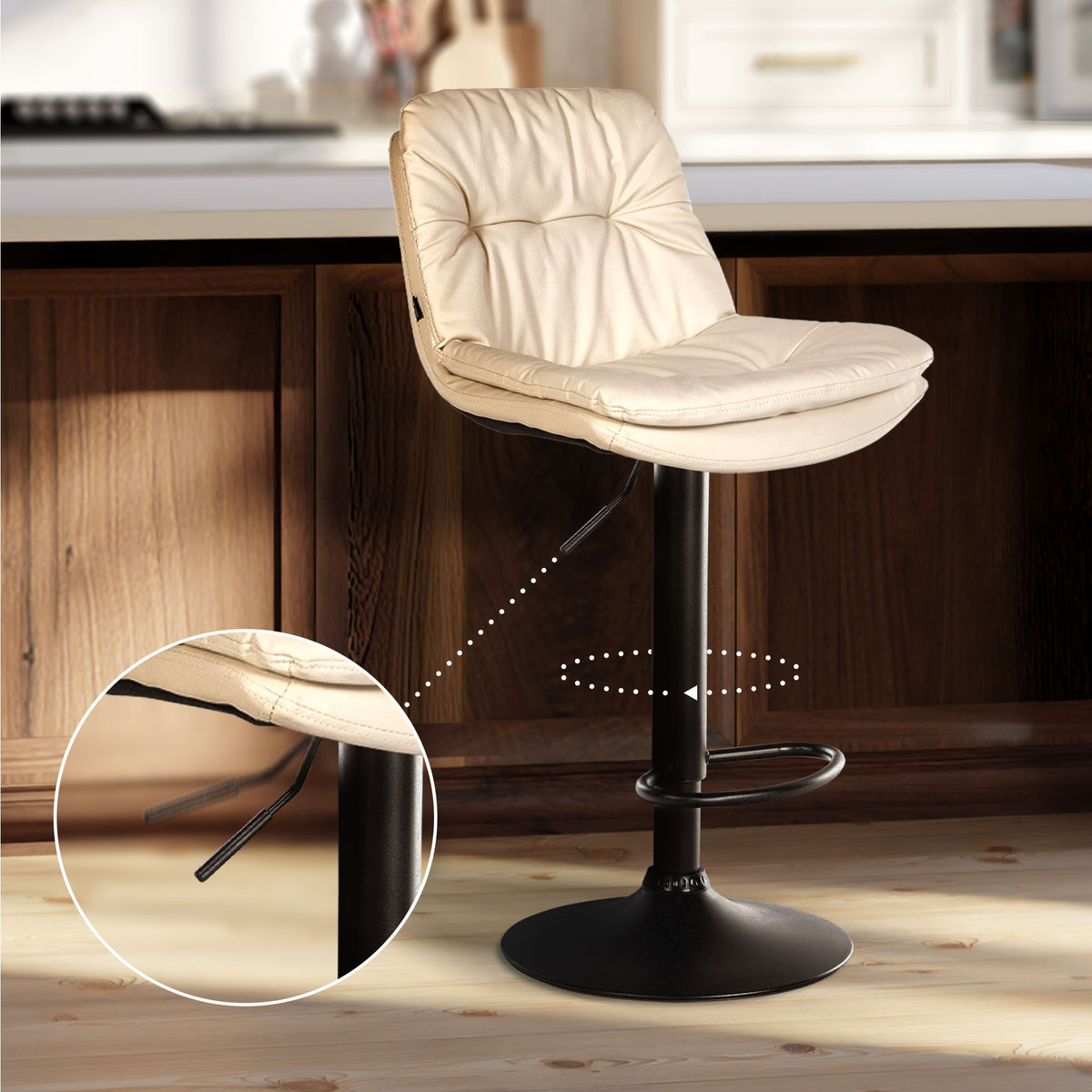 Barhocker Laurel Kunstleder schwarz – Ansicht 18
