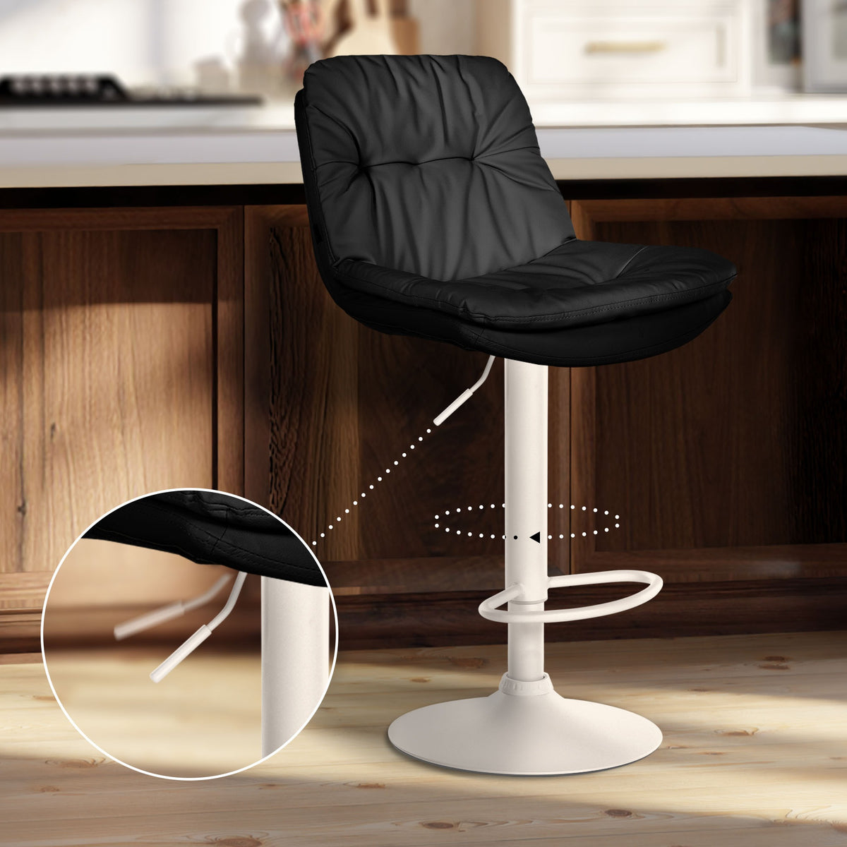Barhocker Laurel Kunstleder weiß – Ansicht 4