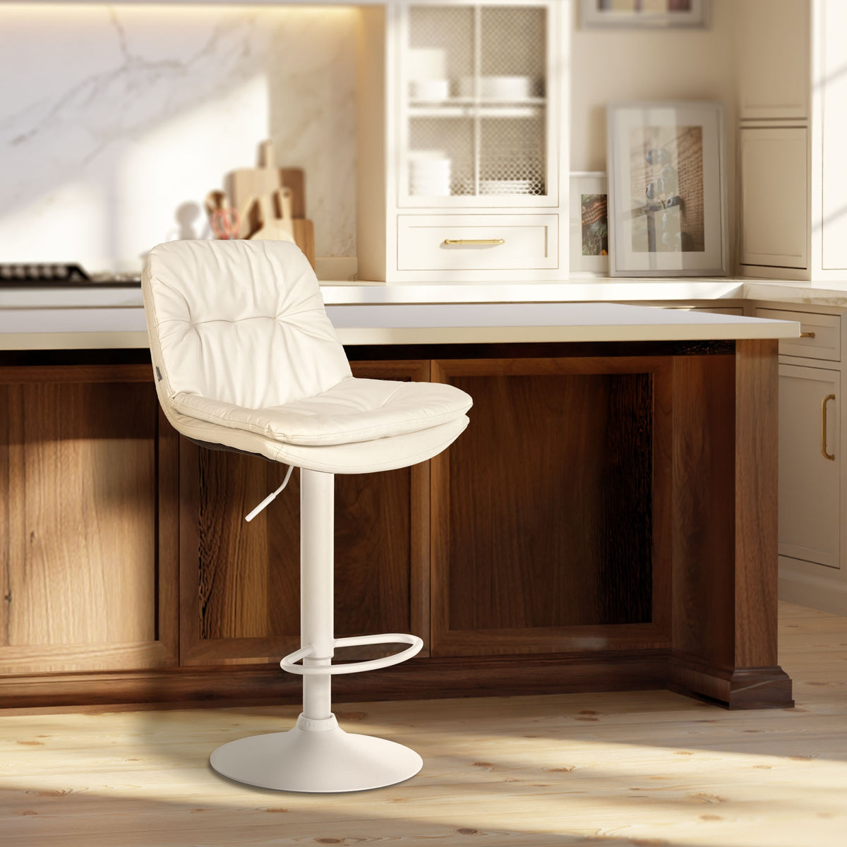 Barhocker Laurel Kunstleder weiß – Ansicht 10