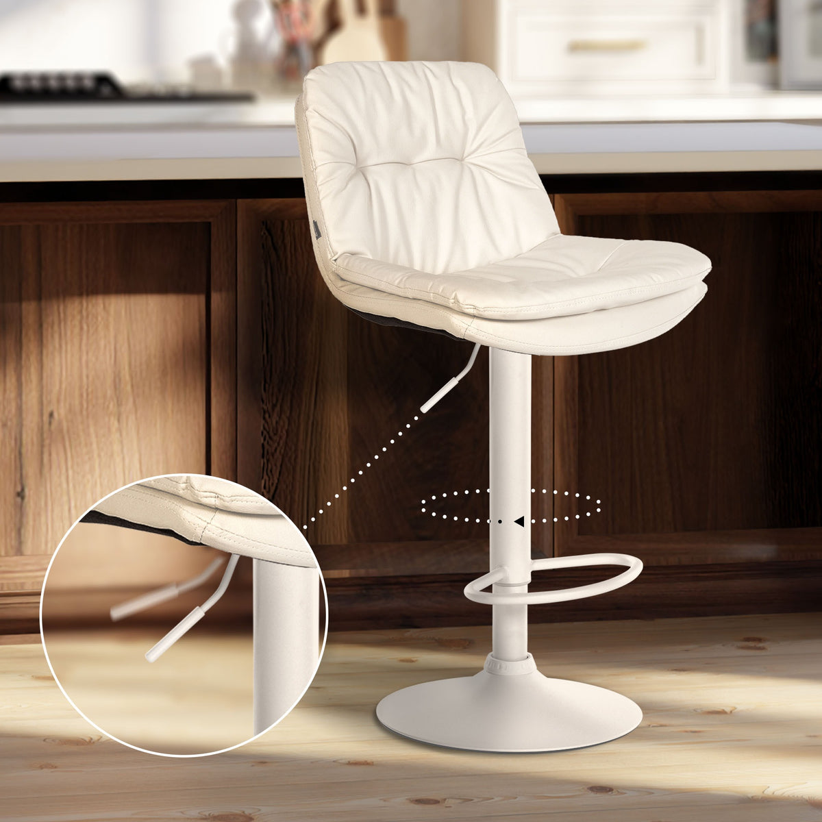 Barhocker Laurel Kunstleder weiß – Ansicht 11
