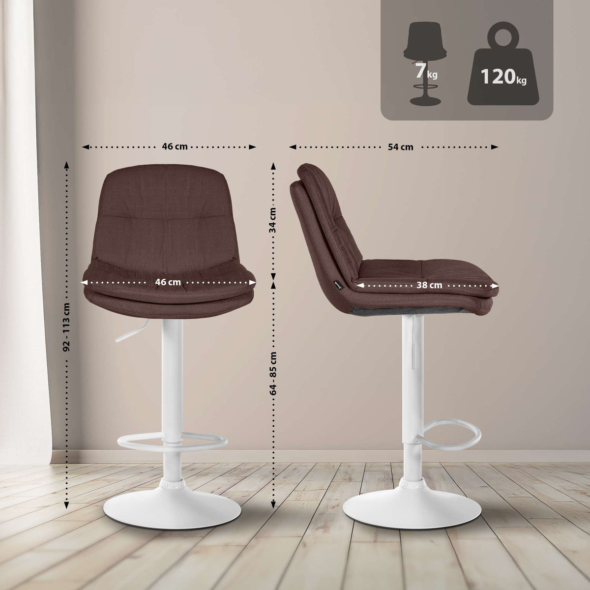 Barhocker Laurel Stoff weiß – Ansicht 16