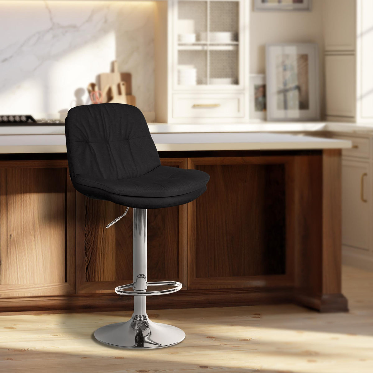 Barhocker Laurel Stoff chrom – Ansicht 3