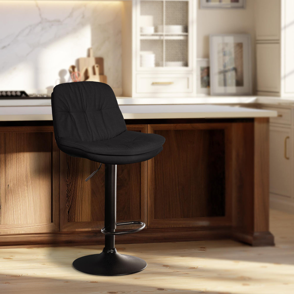 Barhocker Laurel Stoff schwarz – Ansicht 3