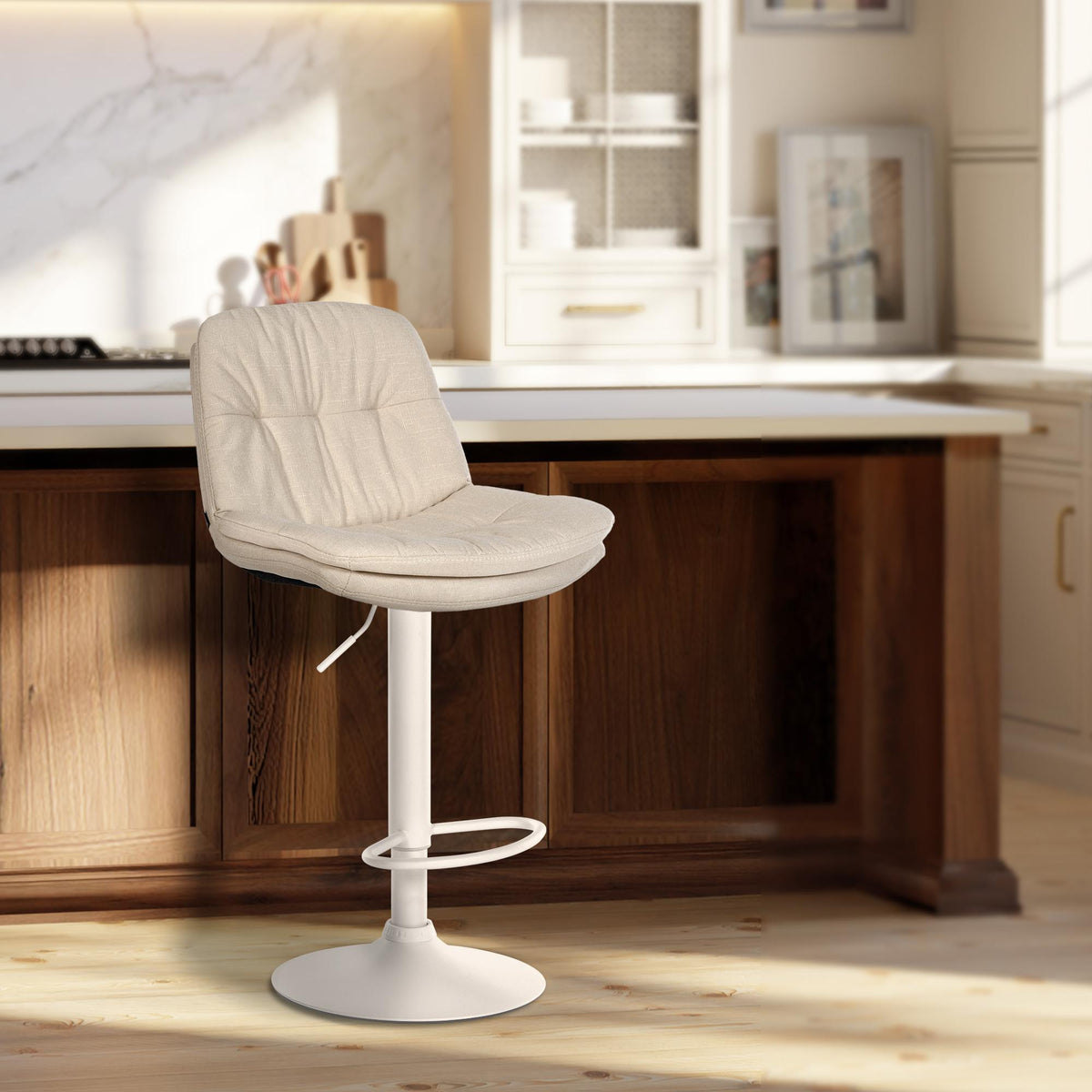 Barhocker Laurel Stoff weiß – Ansicht 10
