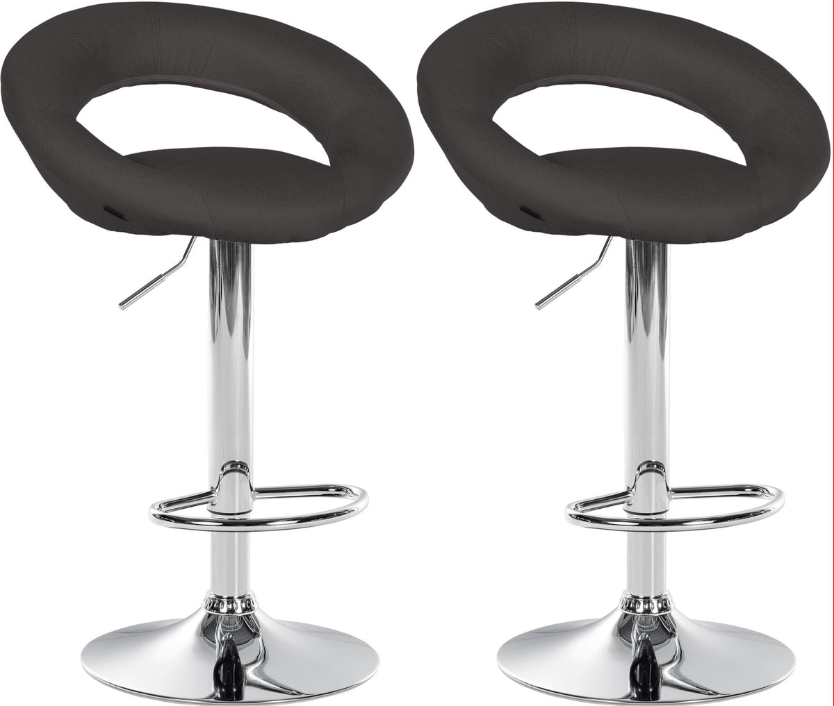 2er Set Barhocker Olinda Stoff Chrom – Ansicht 8