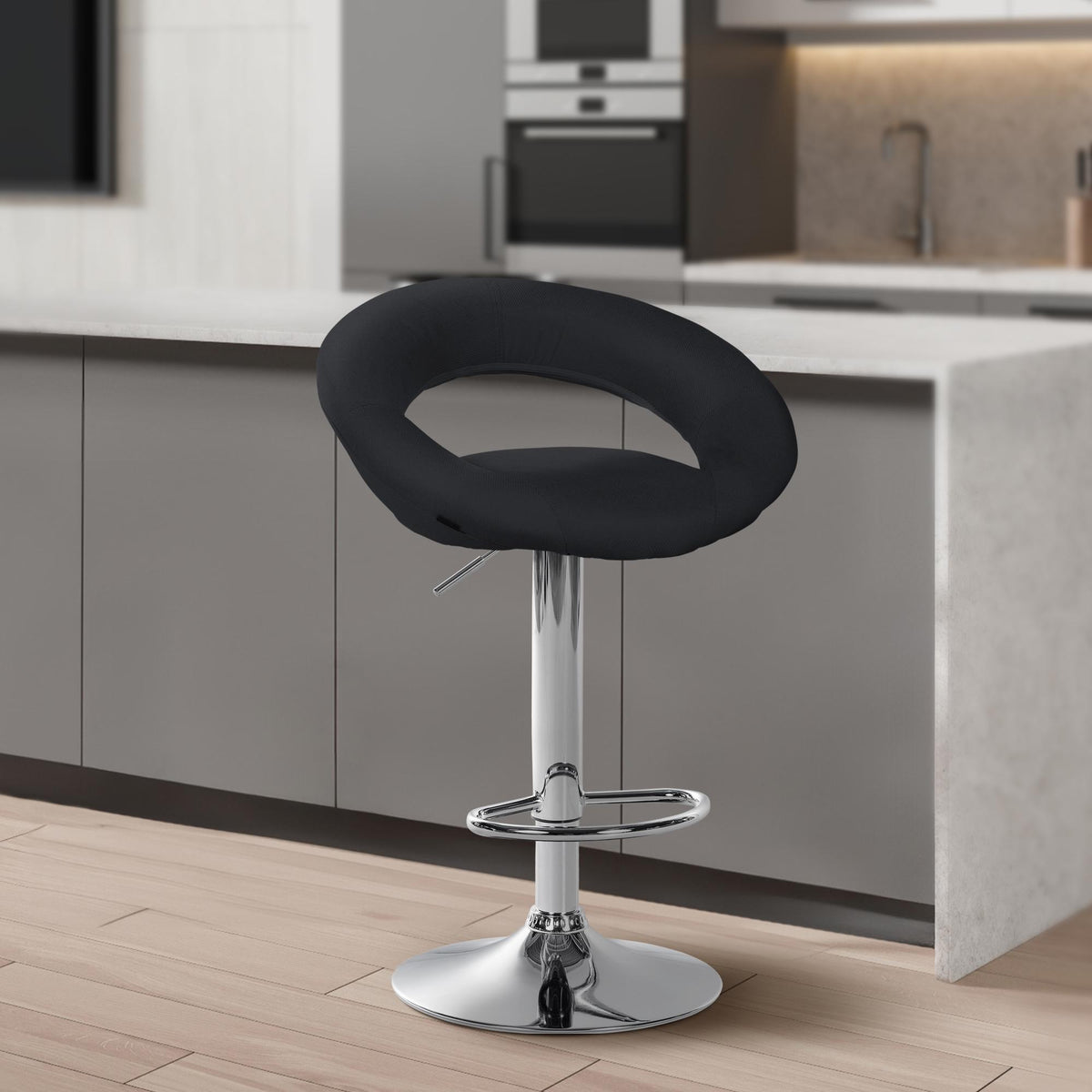 2er Set Barhocker Olinda Stoff Chrom – Ansicht 17
