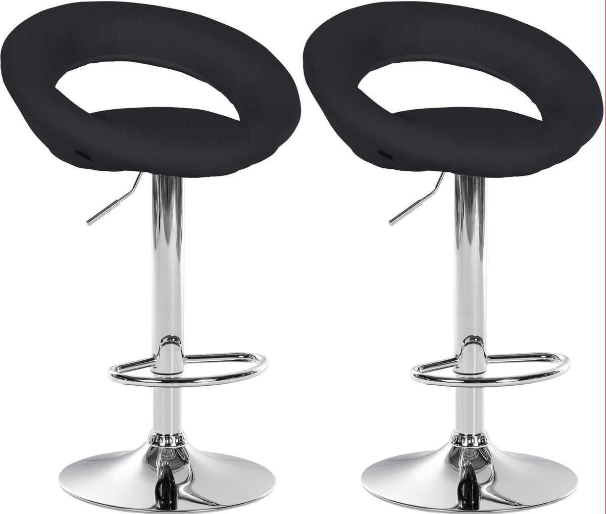 2er Set Barhocker Olinda Stoff Chrom – Ansicht 15