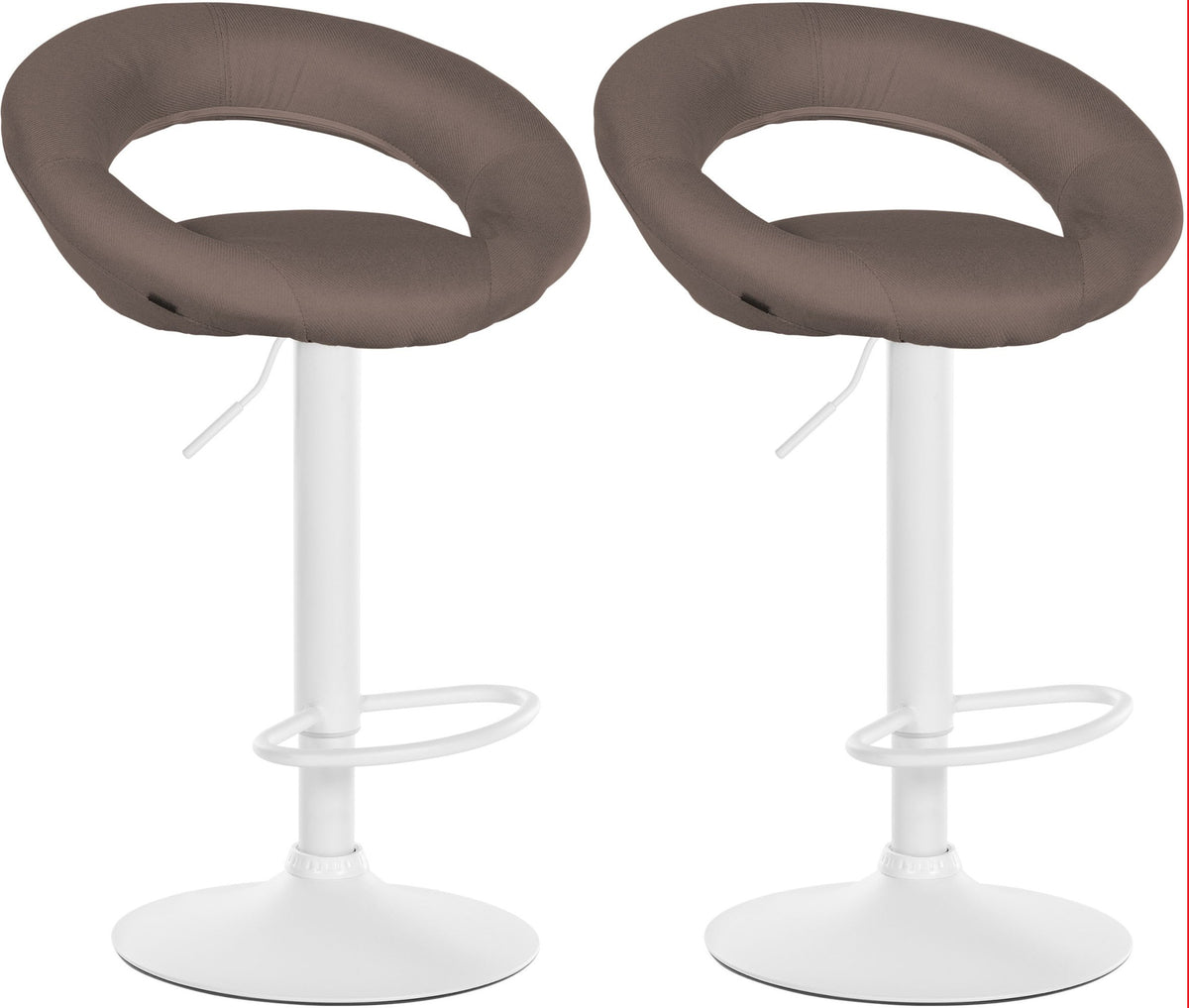 2er Set Barhocker Olinda Stoff weiß – Ansicht 8