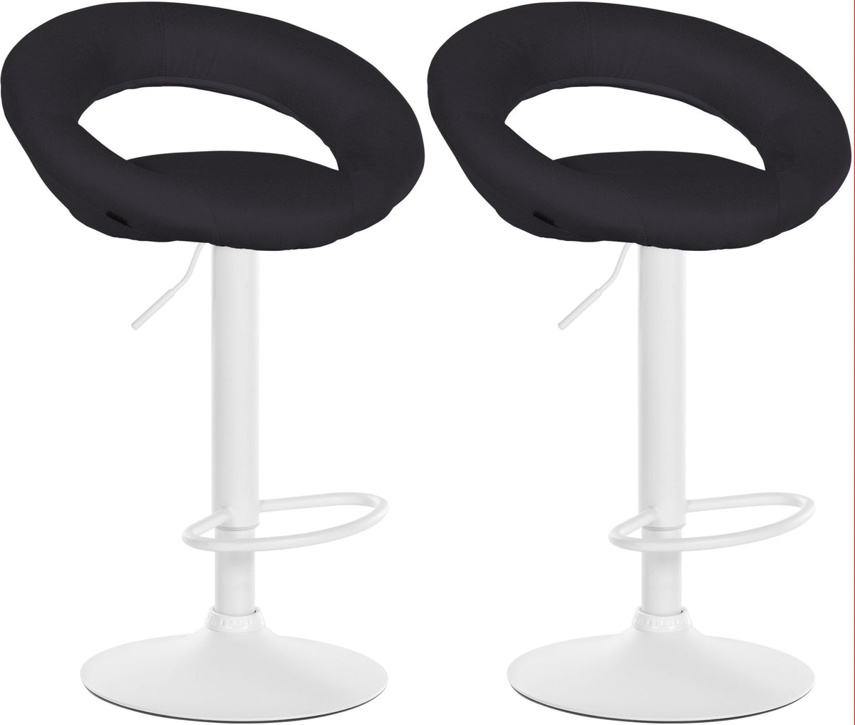2er Set Barhocker Olinda Stoff weiß – Ansicht 15