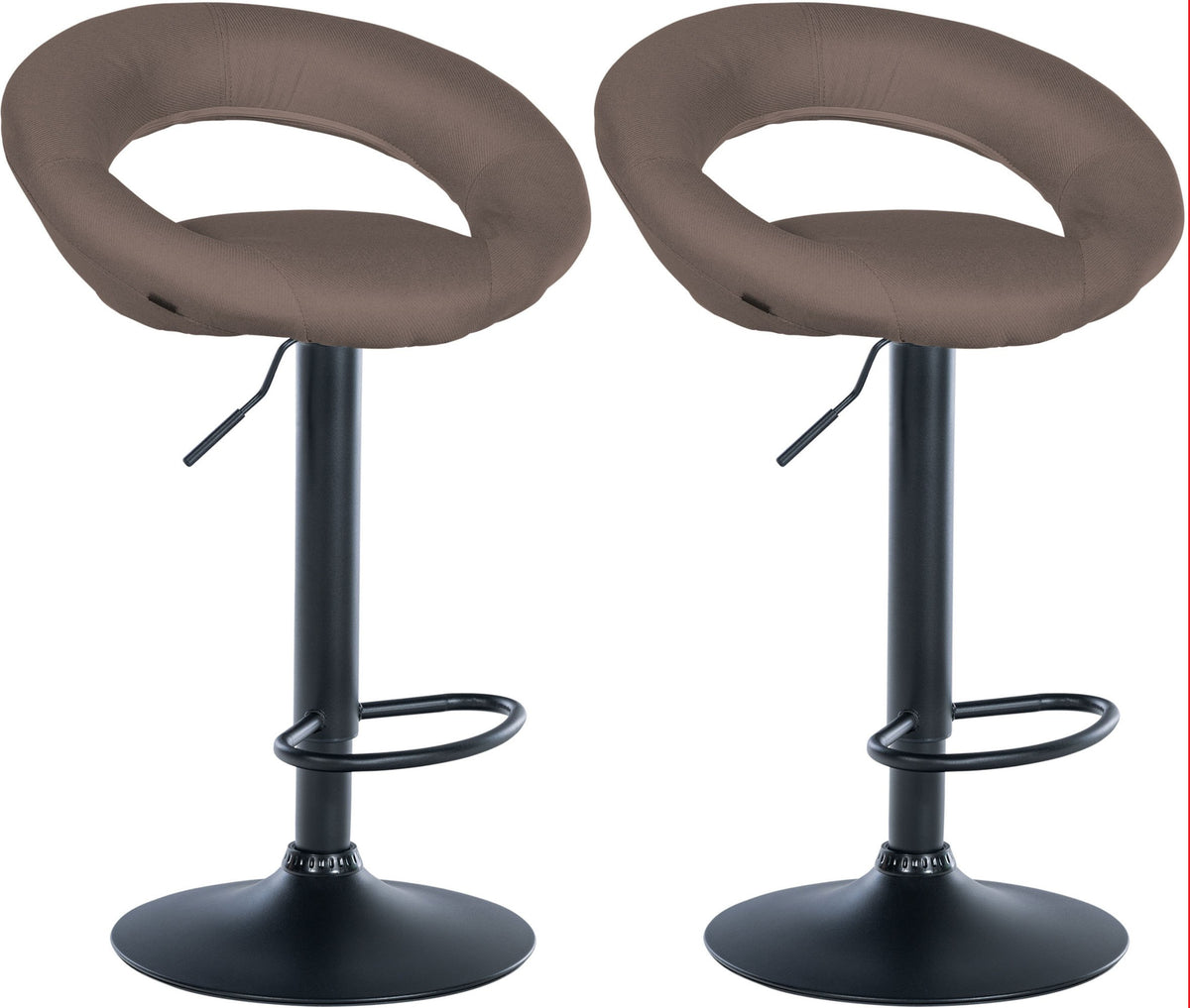 2er Set Barhocker Olinda Stoff schwarz – Ansicht 8