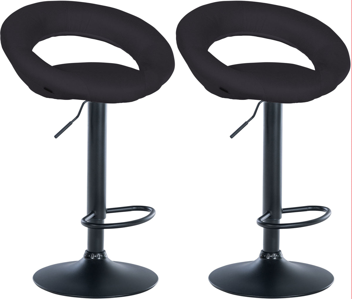 2er Set Barhocker Olinda Stoff schwarz – Ansicht 15