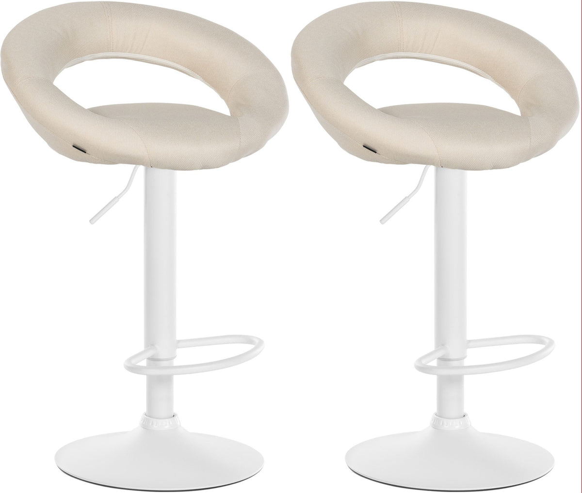 2er Set Barhocker Olinda Stoff weiß